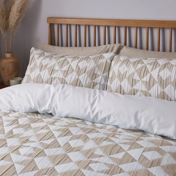 Finn Geo Duvet Cover & Pillowcase Set - Natural alternate view