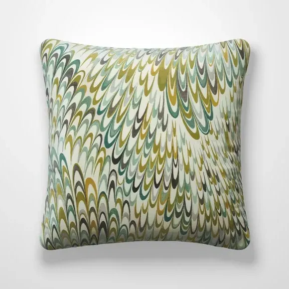 Geometric Cushion Cover - Moss, Cotton alternate view