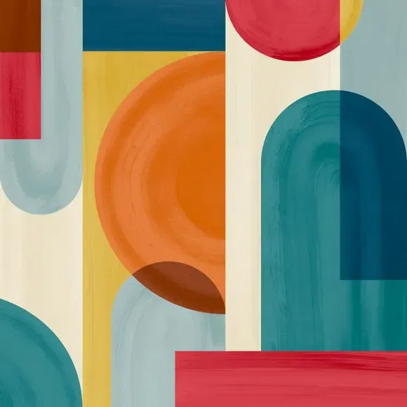 Geometric Wall Mural - Multicolor, Non-Woven alternate view