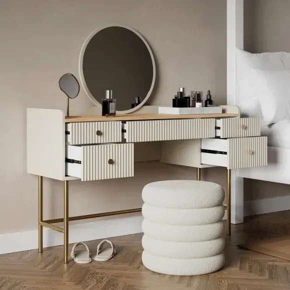 Georgi 5 Drawer Dressing Table - Natural, Oak alternate view