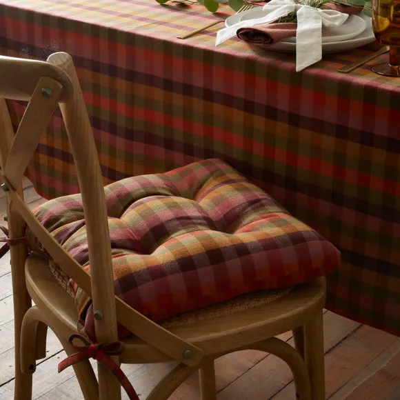 Gingham Check Seat Pad - Multicolor, Cotton product