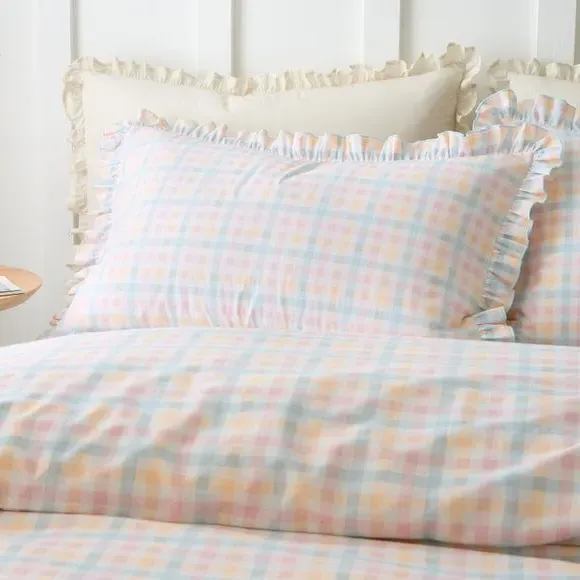 Mila Gingham Duvet Cover and Pillowcase Set - Cotton alternate view