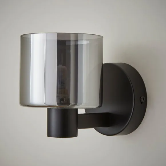 Erin Glass Wall Light - Black, Chrome alternate view
