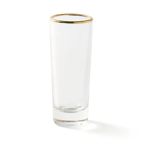 Gold Band Double Shot Glass - Clear alternate view