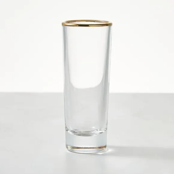 Gold Band Double Shot Glass - Clear product