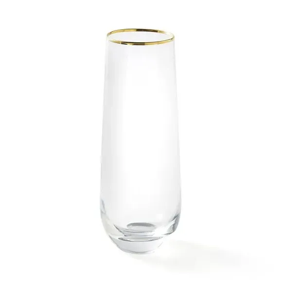 Gold Band Stemless Wine Glass - Clear alternate view