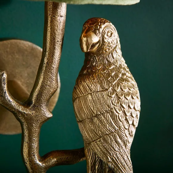 Gold Parrot Plug-In Wall Light - Gold, Recycled Fabric alternate view