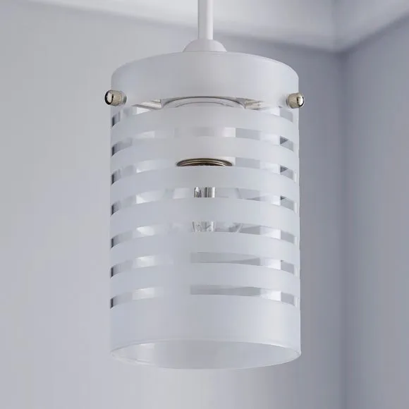 Grayson Stripe Easy Fit Pendant Shade - Clear, Glass alternate view