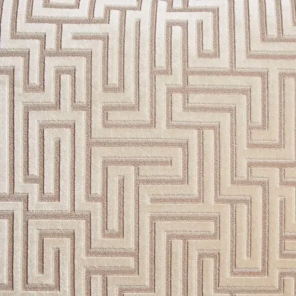Square Cushion with Greek Key Pattern - Natural alternate view