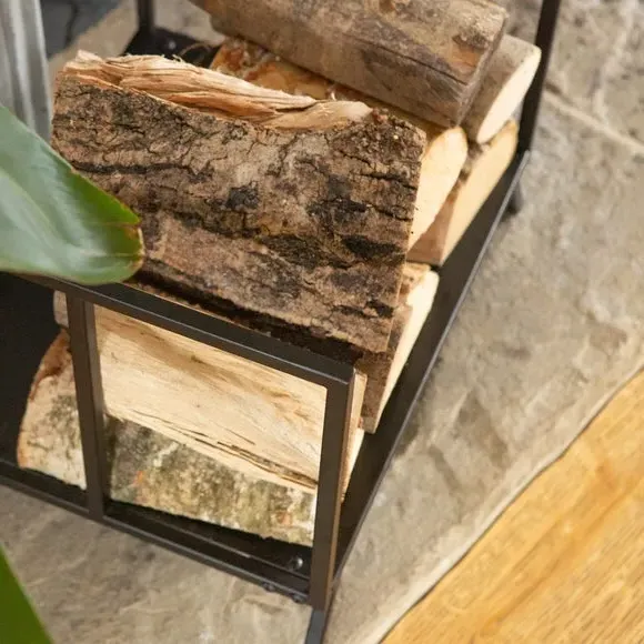 Metal Log Rack Storage Stand - Black, Iron alternate view