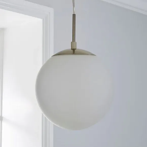 Hamptworth Dome Frosted Glass Pendant Light - Silver alternate view