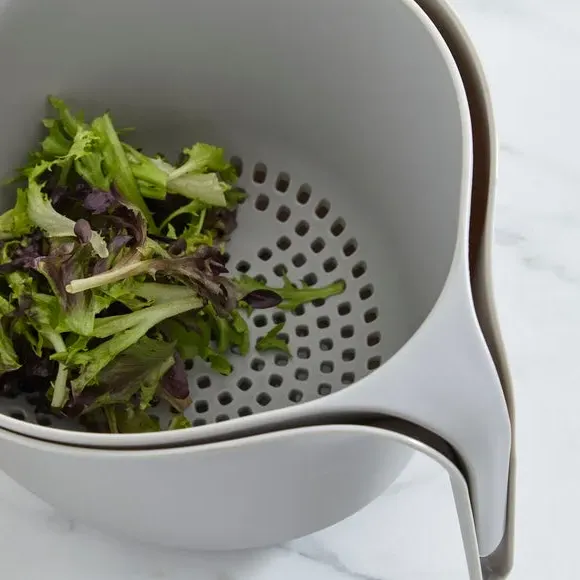 Nesting Bowl & Colander Set - Green, Plastic alternate view
