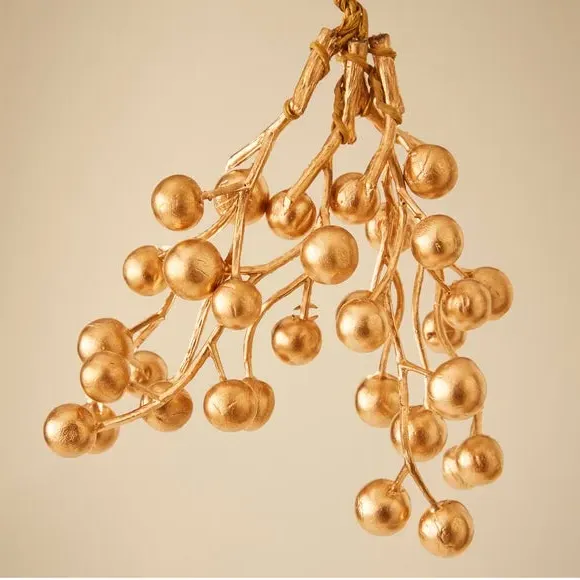 Gold Berry Tree Decoration - Gold, Metal alternate view