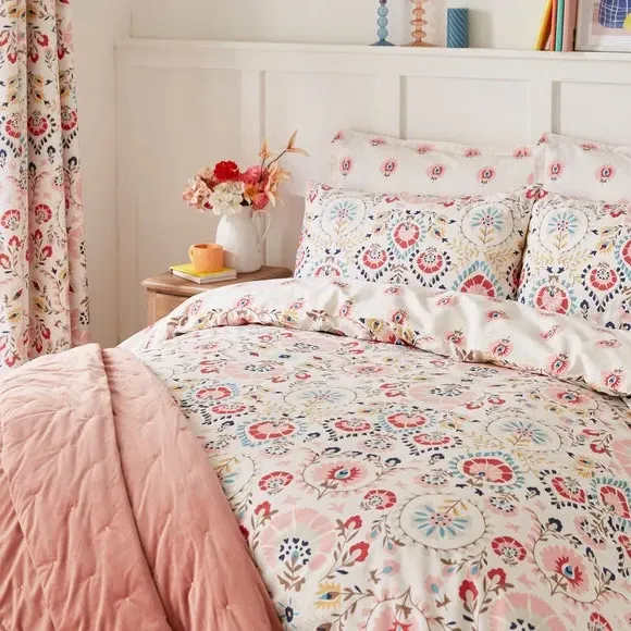 Hani Oxford Pillowcase - Pink, Cotton alternate view