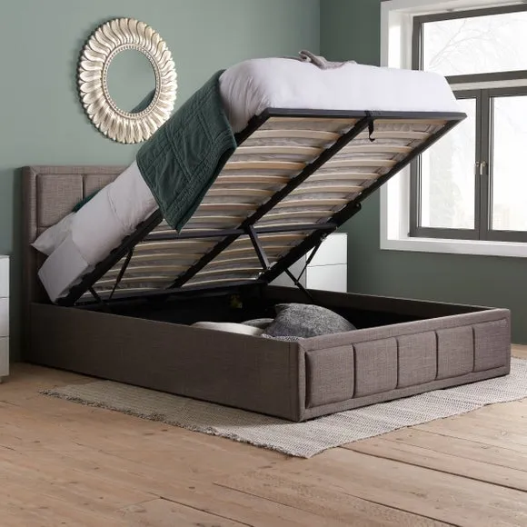 Ottoman Bed Frame with Storage - Grey, Fabric alternate view