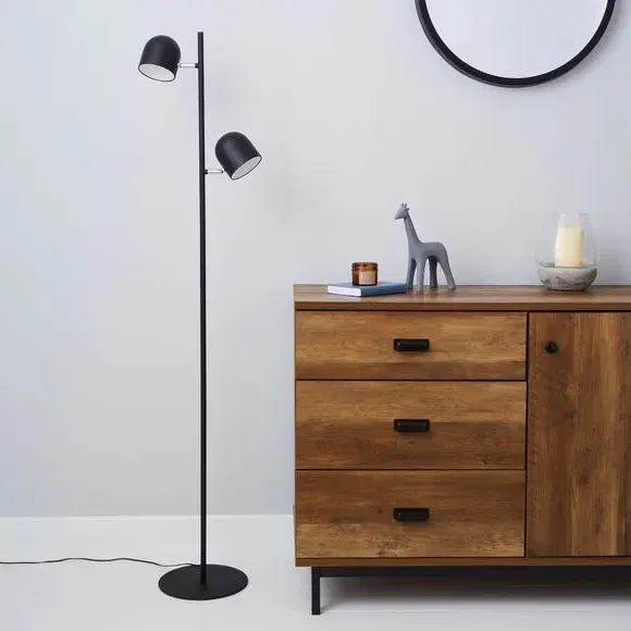 2-Light Floor Lamp Touch Dimmable - Black alternate view