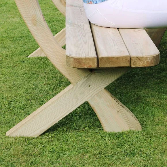 3-Seater Garden Bench - Natural, Softwood alternate view