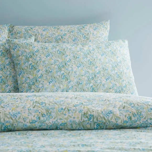 Harriet Meadow Duvet Cover & Pillowcase Set - Teal Blue, Polycotton alternate view