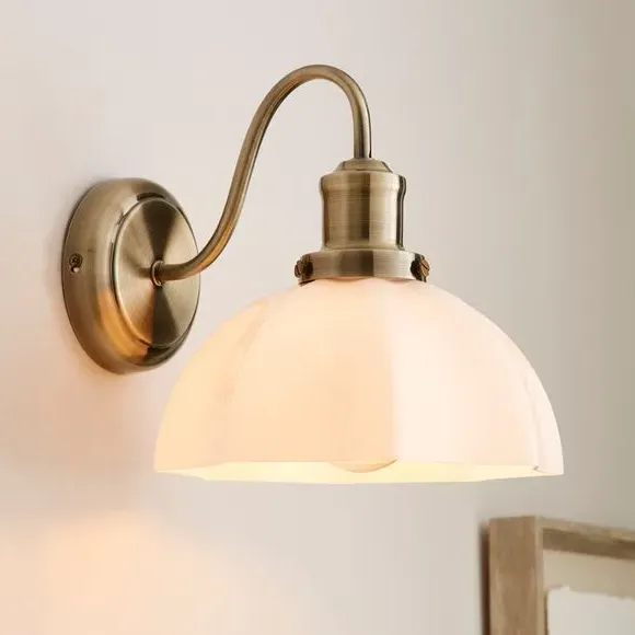 Hartfield Wall Light - Antique Brass, Opal Glass product