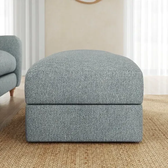Hattie Storage Footstool - Teal, Woven Fabric alternate view