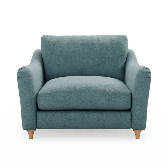 Hattie Snuggle Sofa with Curved Arms - Aqua, Chenille alternate view