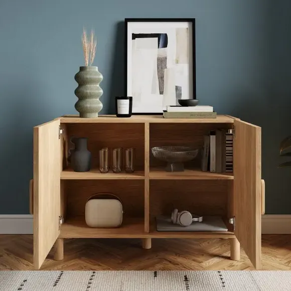 Small Sideboard with Storage - Oak, Wood alternate view
