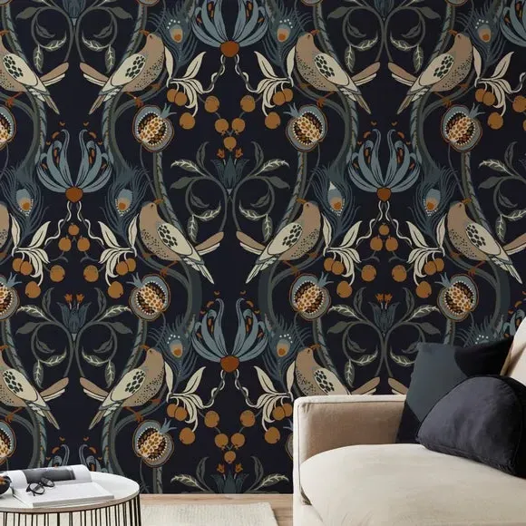 Wall Mural Traditional Design - Navy alternate view