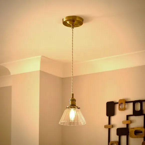 Hayley Art Deco Pendant Light - Clear, Glass alternate view