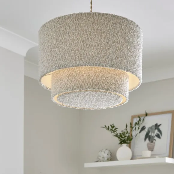 Hazelle Two Tier Lamp Shade - Cream, Boucle product