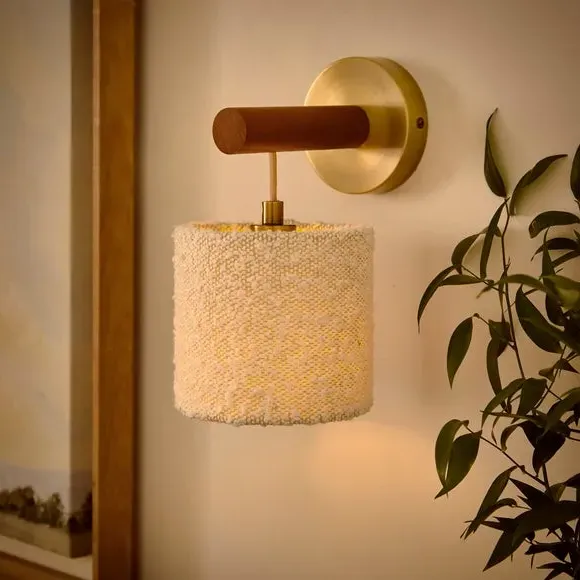Hazelle Wall Light - Ivory, Boucle Fabric alternate view