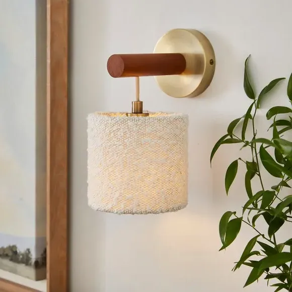 Hazelle Wall Light - Ivory, Boucle Fabric product