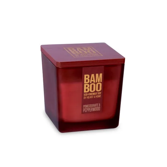 Jar Candle with Lid - Red, Soy Wax alternate view