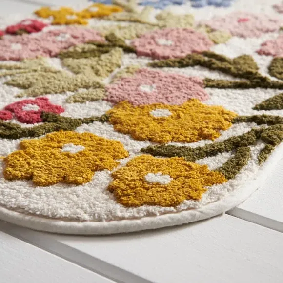Heart and Soul Floral Bath Mat - Multicolor, Cotton alternate view