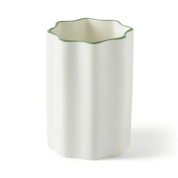 Scalloped Tumbler - White by Dunelm, image 3