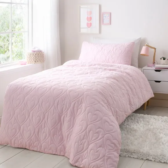 Heart Pinsonic Quilt Cover & Pillowcase Set - Pink product