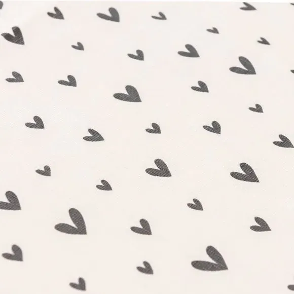 Hearts Wipe Clean Tablecloth - Monochrome alternate view