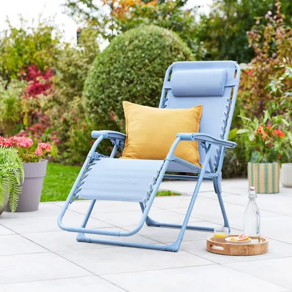 Helsinki Reclining Sun Lounger Chair - Ashley Blue product