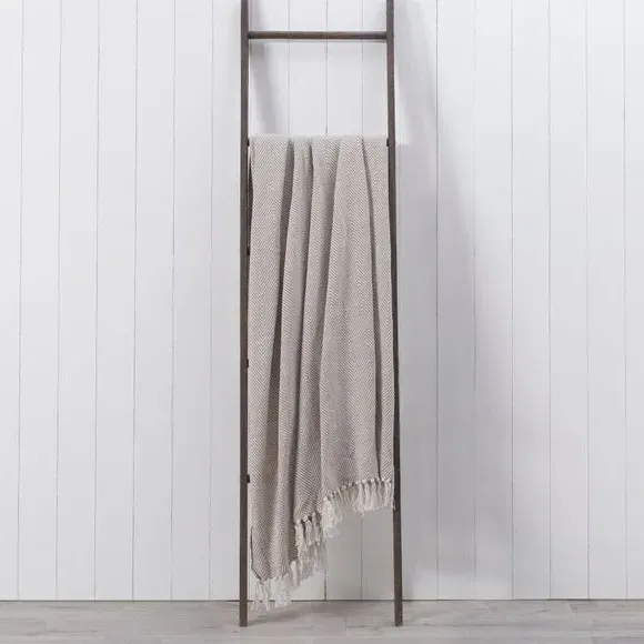 Jenson Herringbone Throw Blanket - Natural, Cotton Blend alternate view