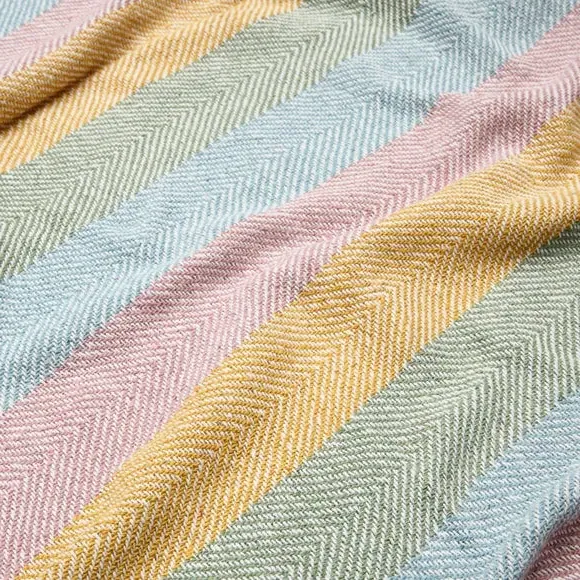 Jenson Herringbone Throw Blanket - Multicoloured, Cotton by Dunelm, image 2