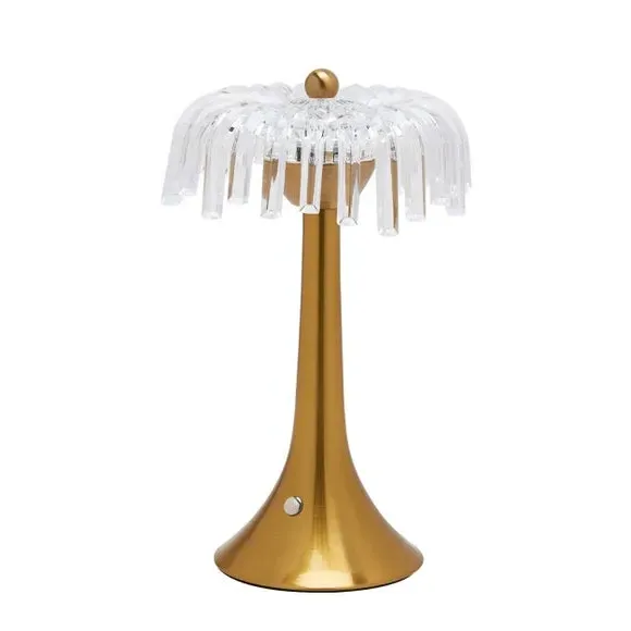 Crystal Trim Rechargeable Colour Changing LED Touch Table Lamp - Bronze alternate view