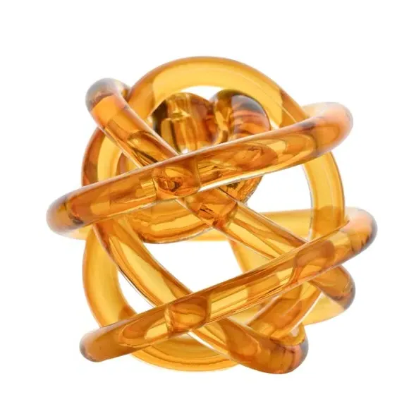 Knotted Glass Ornament - Amber alternate view
