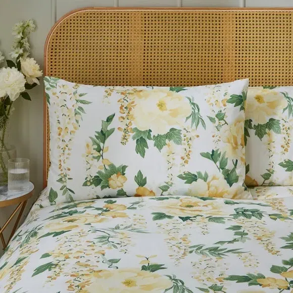 Hidcote Peonies Duvet Cover & Pillowcase Set - Yellow, Polycotton alternate view