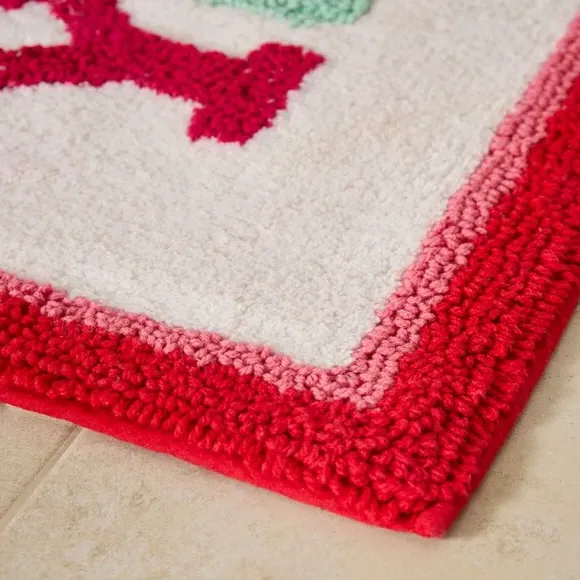 Holly Jolly Tufted Bath Mat - Multicolor, Cotton alternate view