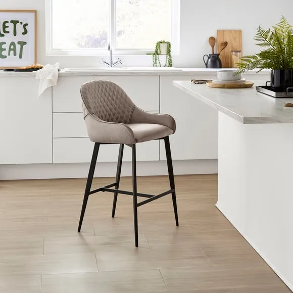 Hudson Bar Stool - Grey, Faux Leather product