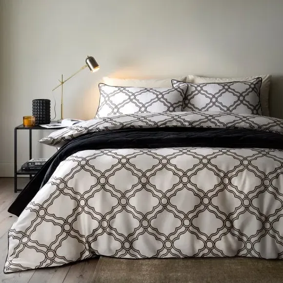 Hudson Trellis Duvet Cover & Pillowcase Set - Natural, Cotton product