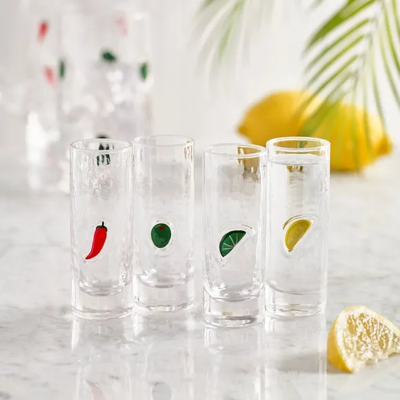 Icon Shot Glasses Set of 4 - Hand-Painted, Glass product