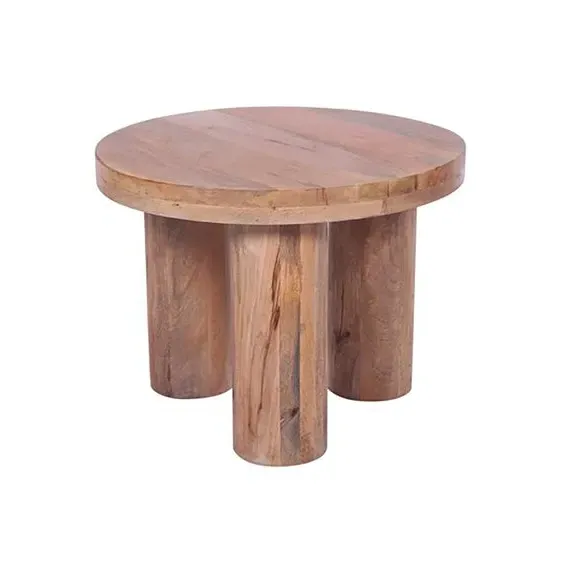 Side Table with Chunky Legs - Natural, Mango Wood alternate view