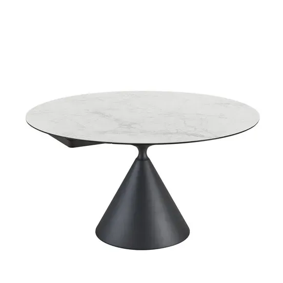 Round Dining Table with Extension - White, Ceramic alternate view