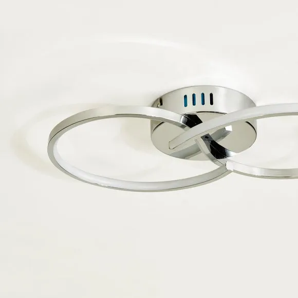 Infinity LED Flush Ceiling Light - Chrome by Dunelm, image 3