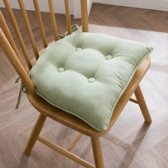 Isabelle Round Back Seat Pad - Sage, Cotton product